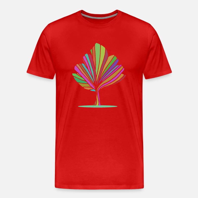 Baum in Regenbogenfarben - Männer Premium Bio T-Shirt - Rot