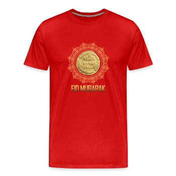 Eid Mubarak Gold - Men's Premium Organic T-Shirt - red - Front - Damien (186cm)