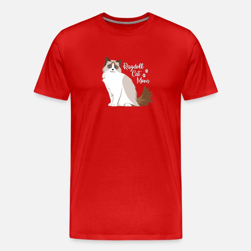 Ragdoll Katze Mama - Männer Premium Bio T-Shirt - Rot