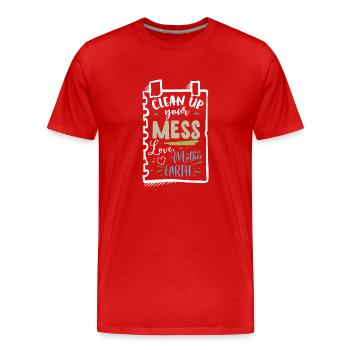 Note du Jour de la Terre de mère Sur le changement climatique - T-shirt bio Premium Homme - rouge - Devant - Damien (186cm)