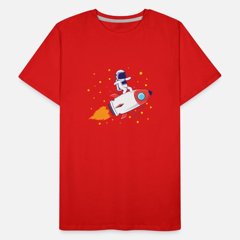 Astronaut on rocket Men's Premium Organic T-Shirt
