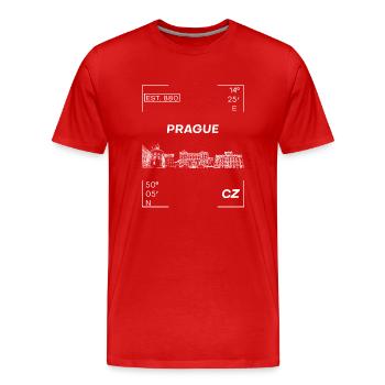 Prague Czech Republic - Men's Premium Organic T-Shirt - red - Front - Damien (186cm)
