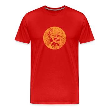 Grungy Gandhi - T-shirt bio Premium Homme - rouge - Devant - Damien (186cm)