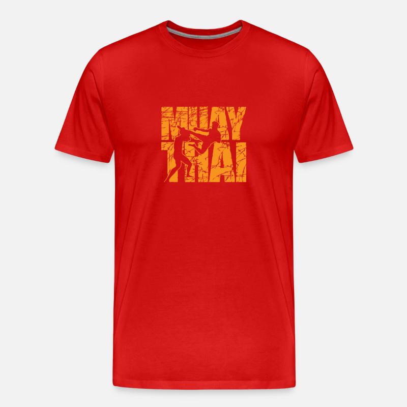 Muay Thai Kampf mit Stil - Männer Premium Bio T-Shirt - Rot