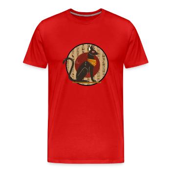 Sphinx chat d’Egypte Egypt Cercle - T-shirt bio Premium Homme - rouge - Devant - Damien (186cm)