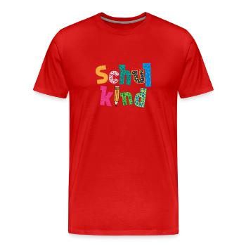 Scolarité des écoliers - T-shirt bio Premium Homme - rouge - Devant - Damien (186cm)