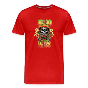 Weed Cannabis Marijuana Pot Geschenk - Männer Premium Bio T-Shirt - Rot - Vorne - Damien (186cm)