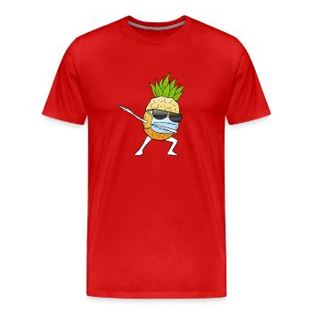 Ananas - T-shirt bio Premium Homme - rouge - Devant - Damien (186cm)
