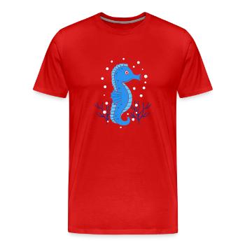 hippocampe - T-shirt bio Premium Homme - rouge - Devant - Damien (186cm)