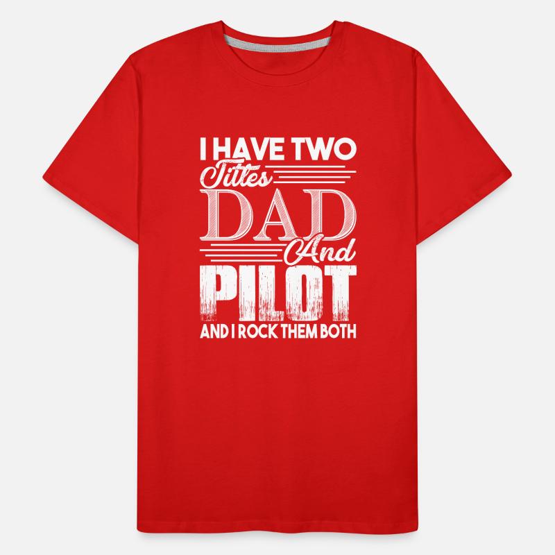 Pilot Ich bin ein Vater und Pilot Männer Premium Bio T-Shirt