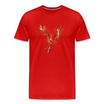 Brennender Phönix - Männer Premium Bio T-Shirt - Rot - Vorne - Damien (186cm)