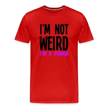Ich bin nicht komisch Ich bin ein Panda - Männer Premium Bio T-Shirt - Rot - Vorne - Damien (186cm)
