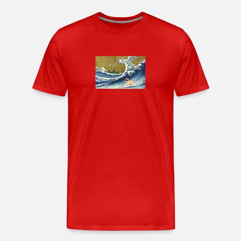 Mops Hund - Männer Premium Bio T-Shirt - Rot