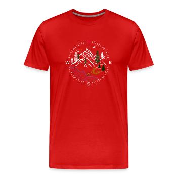 Forest Wald Kompass Fluss Zelten Zelt Wälder Natur - Männer Premium Bio T-Shirt - Rot - Vorne - Damien (186cm)