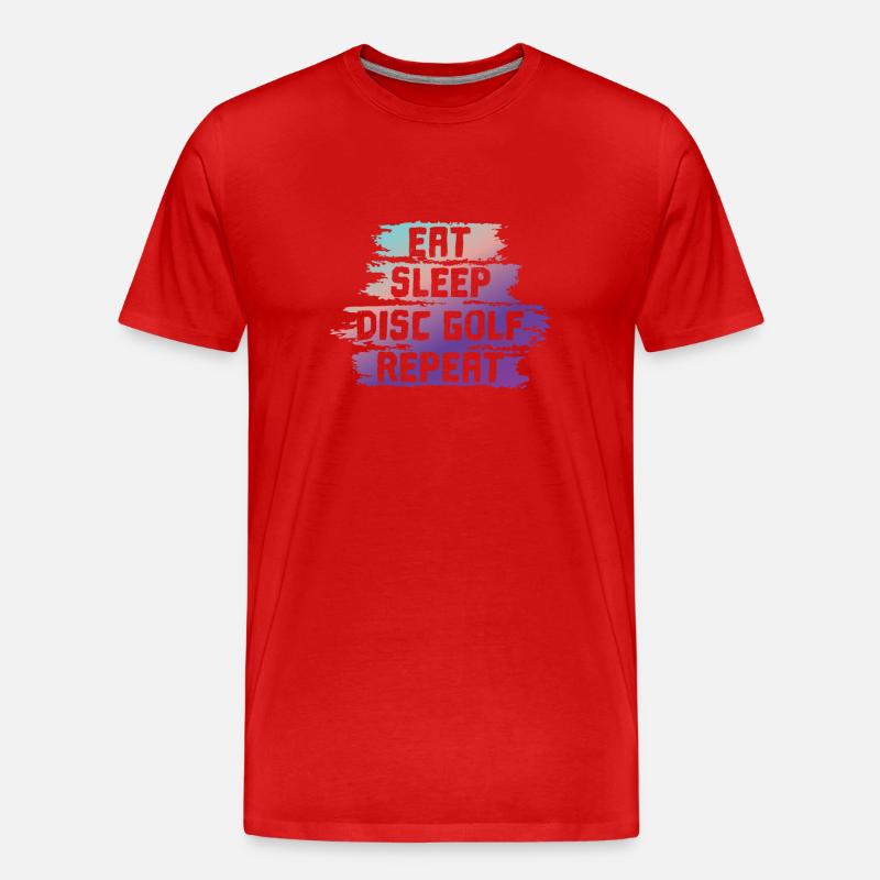 Eat Sleep Discgolf Repeat - Männer Premium Bio T-Shirt - Rot
