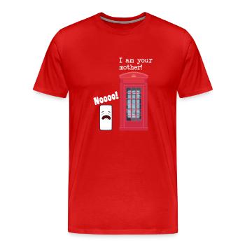 Phone booth smartphone i am your mother! Nooooo! - Men's Premium Organic T-Shirt - red - Front - Damien (186cm)