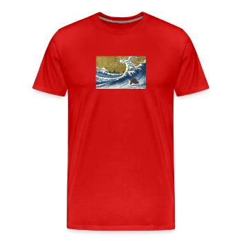 Furet - T-shirt bio Premium Homme - rouge - Devant - Damien (186cm)