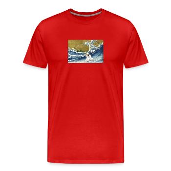 Wire Fox Terrier - Men's Premium Organic T-Shirt - red - Front - Damien (186cm)