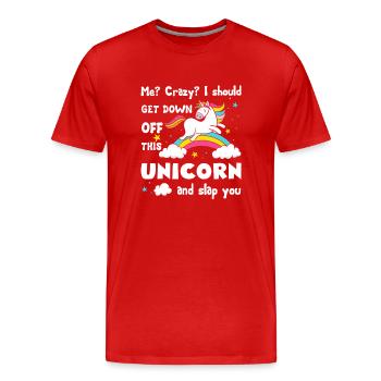 Licorne Licorne drôle - T-shirt bio Premium Homme - rouge - Devant - Damien (186cm)