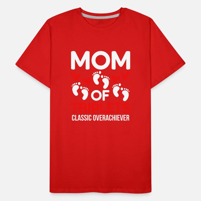Mère de triplés triplés maman enceinte T-shirt bio Premium Homme
