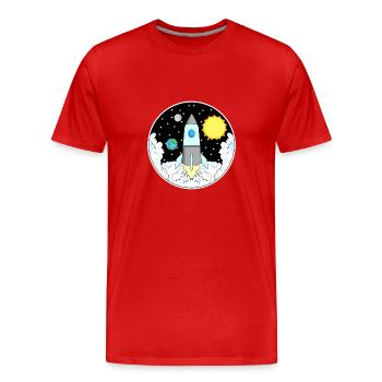 Rocket space - Men's Premium Organic T-Shirt - red - Front - Damien (186cm)