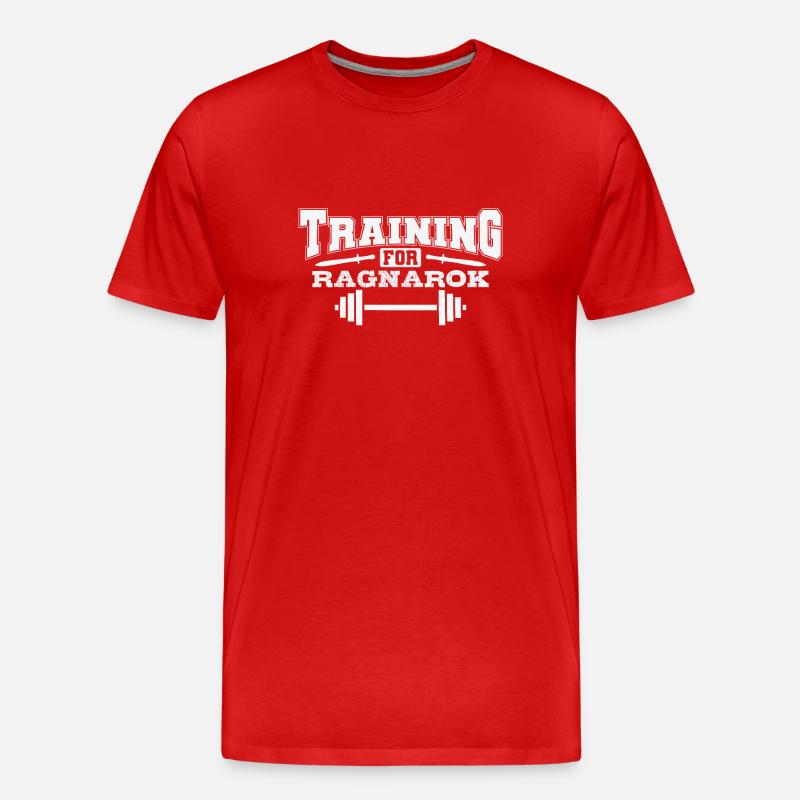 Training For Ragnarok Wikinger - Männer Premium Bio T-Shirt - Rot