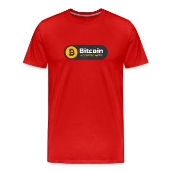 Bitcoin accepted here Bitcoin logo Crypto BTC - T-shirt bio Premium Homme - rouge - Devant - Damien (186cm)