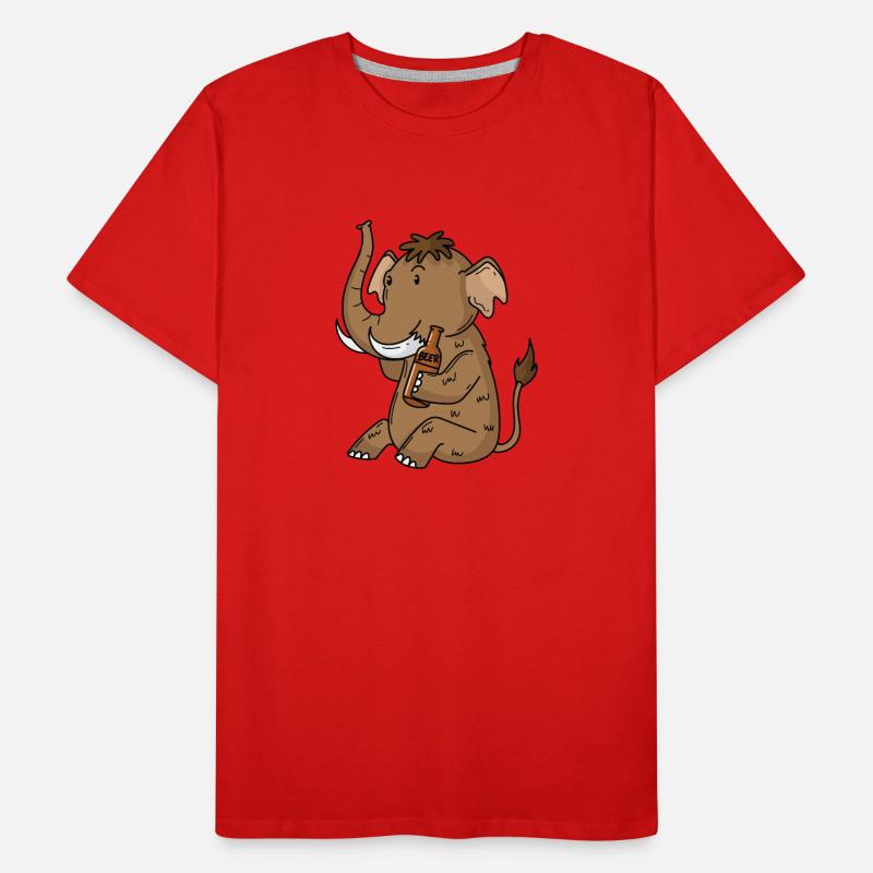 Mammut mit einem Bier Männer Premium Bio T-Shirt
