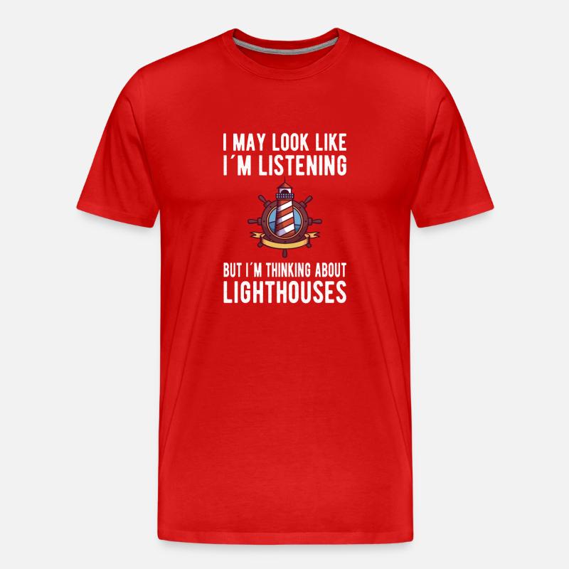 Leuchtturm Seaside lighthouses - Männer Premium Bio T-Shirt - Rot