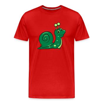 Escargot drôle enfants - T-shirt bio Premium Homme - rouge - Devant - Damien (186cm)