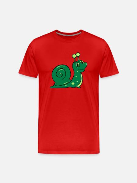 Snail Funny Kids - Men's Premium Organic T-Shirt - red