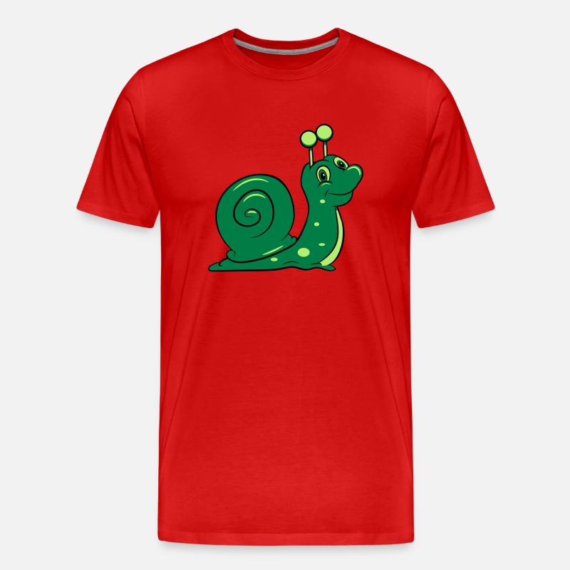 Schnecke lustig Kinder - Männer Premium Bio T-Shirt - Rot