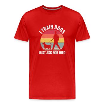 Chien chien école chien entraîneur chien entraînement - T-shirt bio Premium Homme - rouge - Devant - Damien (186cm)