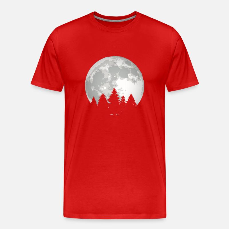Mond Wald - Männer Premium Bio T-Shirt - Rot