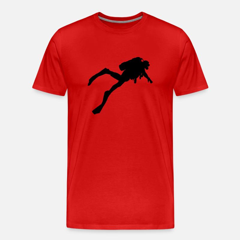 Diver Silhouette Diver Development Vacation - Men's Premium Organic T-Shirt - red