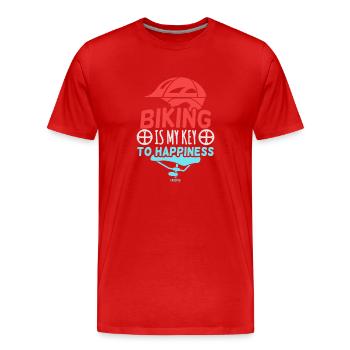 Biking Fahrrad Zweirad Mountainbike Sport - Männer Premium Bio T-Shirt - Rot - Vorne - Damien (186cm)