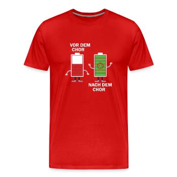 Nach dem Chor - Männer Premium Bio T-Shirt - Rot - Vorne - Damien (186cm)