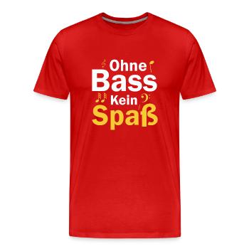 Kein Spaß ohne Bass - Männer Premium Bio T-Shirt - Rot - Vorne - Damien (186cm)