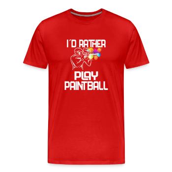 Paintball / Airsoft / Paintballer : play Paintball - T-shirt bio Premium Homme - rouge - Devant - Damien (186cm)