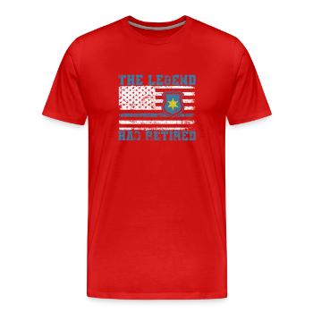 Polizei The Legend Has Retired USA Flagge - Männer Premium Bio T-Shirt - Rot - Vorne - Damien (186cm)