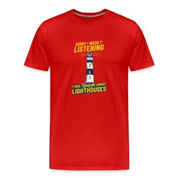 Lighthouse Seaside thinking about lighthouses - Men's Premium Organic T-Shirt - red - Front - Damien (186cm)