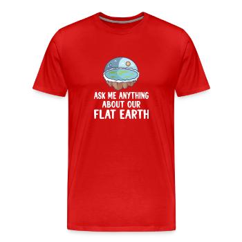 Flat Earth Theory Flat Earth Army Earth flat Gift - Men's Premium Organic T-Shirt - red - Front - Damien (186cm)