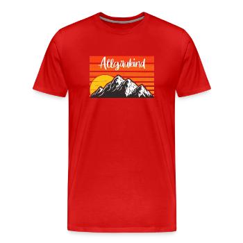 Allgäu Allgäuer Berge Allgäukind Alpen - Männer Premium Bio T-Shirt - Rot - Vorne - Damien (186cm)