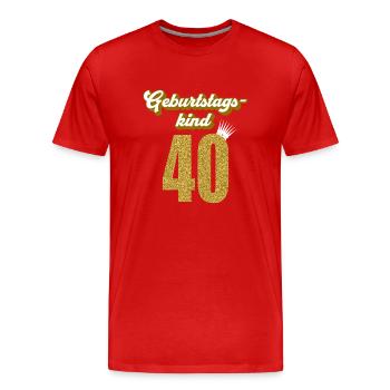 40. Geburtstag 40 Jahre 40er Geburtstagskind - Männer Premium Bio T-Shirt - Rot - Vorne - Damien (186cm)