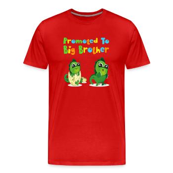 Ascended to big brother - Men's Premium Organic T-Shirt - red - Front - Damien (186cm)