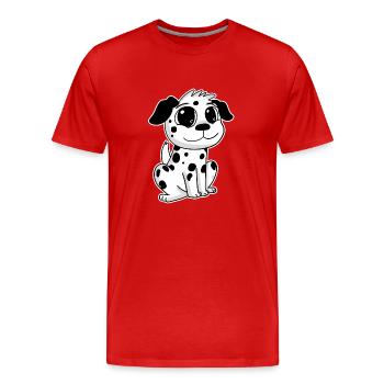 Dalmatian - Men's Premium Organic T-Shirt - red - Front - Damien (186cm)