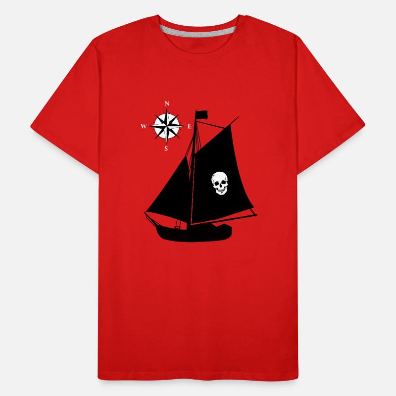 Pirate Ship Skull Compass Windrose Pirates Men's Premium Organic T-Shirt