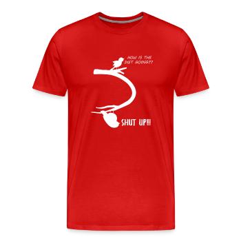 WItziger Spruch mit dickem Vogel für Übergewichtig - Männer Premium Bio T-Shirt - Rot - Vorne - Damien (186cm)