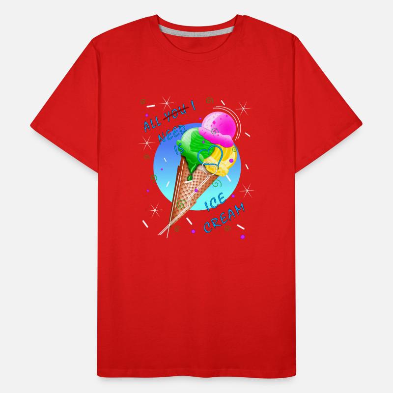 Eis Eiscreme Eissorten Eismaschine Vanilleeis Männer Premium Bio T-Shirt