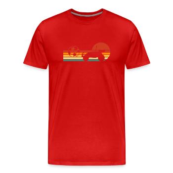 Retro Rocket Fußball Sportwagen - Männer Premium Bio T-Shirt - Rot - Vorne - Damien (186cm)